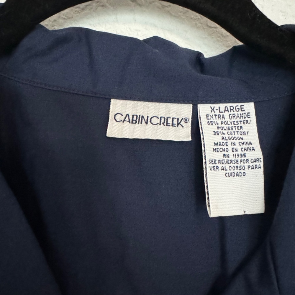 Cabin Creek Button Down Navy Blue Shirt with Collar and shirt pockets - Picture 5 of 14